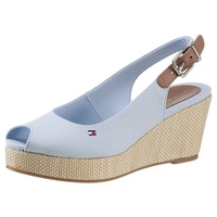 Tommy Hilfiger Sandalette »ICONIC ELBA SLING BACK WEDGE«, Gr. 35, hellblau, , 47794617-35