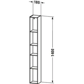 Duravit L-Cube 18x18x140cm, 5 Fäch., vert, betongr matt