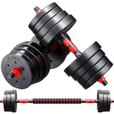Hanteln Set 2 in 1 Kurzhanteln 20kg / 30kg / 40kg Verstellbare Hanteln & Langhantel Set Hanteln Set Dumbbell mit Verbindungsstahlrohr und Gewichten (40, Kilogramm)
