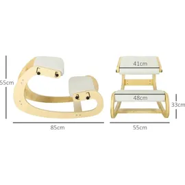 Homcom Kniestuhl Holz Creme