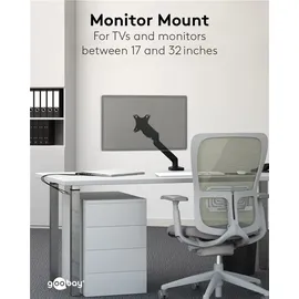 goobay Monitorhalterung mit Gasdruckfeder für Monitore zwischen 17 und 32 Zoll Schwarz