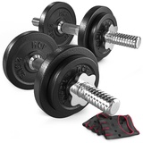 Hop-Sport Guss Kurzhanteln Hantel Set Hanteln 10kg 15kg 20kg 30kg 40kg 60 kg Gewichte (2 x 10 kg)