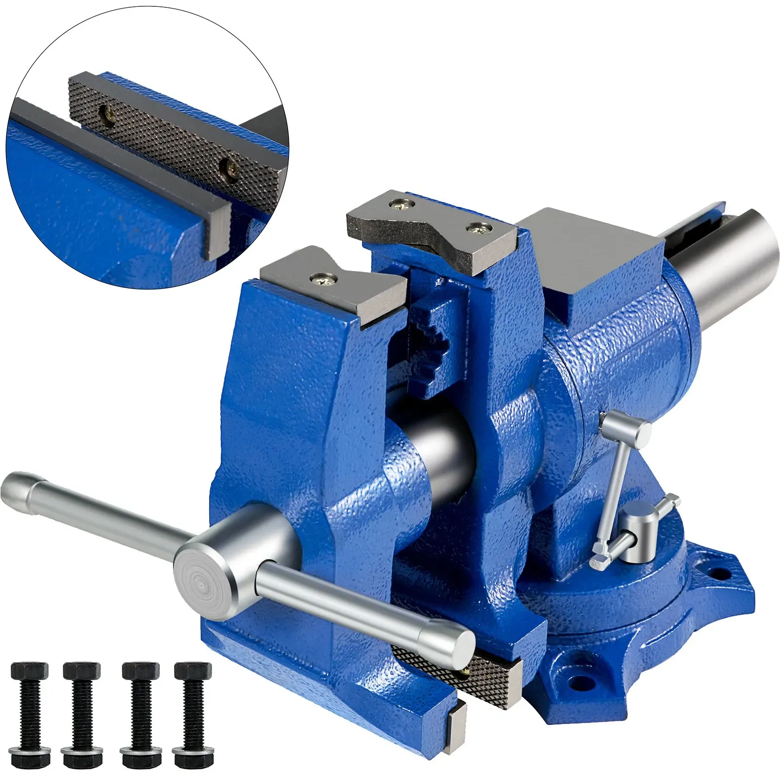 VEVOR Multifunktions Schraubstock 152 mm Tischschraubstock Vielseitige Schwenkbasis, Schraubstock aus Gusseisen Spannkraft 30 kN, Spannwerkzeug zum Festklemmen und Befestigen des Werkstücks