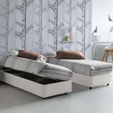 Talamo Italia Einzelbett, Anita, Containerbett mit Kunstlederbezug, 100% Made in Italy, seitliche Öffnung, inklusive Matratze cm, Weiß - Talamo Italia