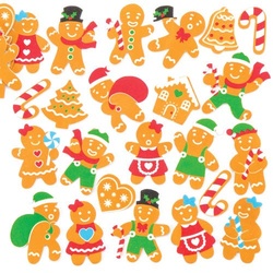 Moosgummi-Aufkleber "Lebkuchen" (pro Set 120) Bastelbedarf zu Weihnachten