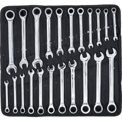 BGS DIY 30010 Satz Ratschenringmaulschlüssel metrisch / Zollgrößen 22 teilig