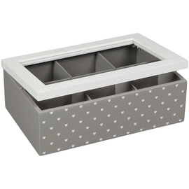 Ambiente Haus Aufbewahrungsbox »Teekästchen - grau 23cm«, (1 St.), weiß