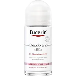 Eucerin Deodorant Roll on Empfindliche Haut 48h 0% Aluminium + 20% Rabatt* 50 ml Flüssigkeit