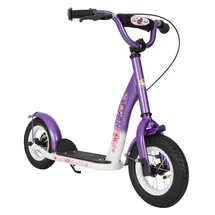 Star Scooter BIKESTAR Tretroller Kinderroller ab 4 | 5 Jahre | 10 Zoll Classic Edition | Weiß - Lila