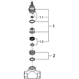 Grohe UP-Ventil-Unterteil 3/4", vormontiertes Oberteil