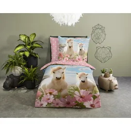 Muller Textil Philou Blumen Rosa 135 x 200 cm + 2 x 80 x 80 cm