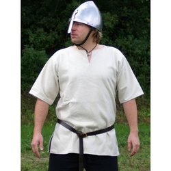 Battle Merchant Wikinger-Kostüm Wikinger Tunika aus Wolle, natur weiß 50 – L