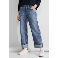 STREET ONE 5-Pocket-Jeans, mit geradem Bein und Elasthan, Gr. 33 - Länge 28, authentic light blue washed, , 64205508-33 Länge 28