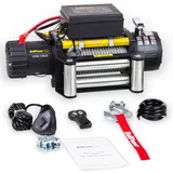 Bullpower Elektrische Seilwinde Offroad 4x4 Motorwinde Seilzug 12V 13000lbs - 5900kg OSW-13000 Mattes Design, integrierter Motorkühlung und verstärktem Rahmen