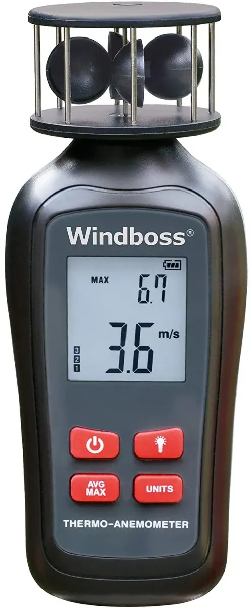 Windboss Thermo Anemometer Windmesser Wind Geschwindigkeit