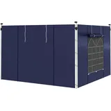 Outsunny Sichtschutz-Wand mit Folienfenster blau 295L x 195H cm
