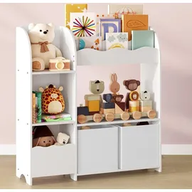 Songmics Kinderregal mit 2 Boxen wolkenweiß