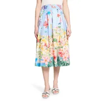 Vera Mont Maxirock Damen Floral Blau/Rot 42