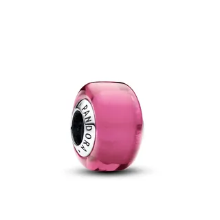 Pandora Moments Rosafarbenes Murano-Glas Mini-Charm aus Sterling Silber, Kompatibel Moments Armbänder, 793107C00