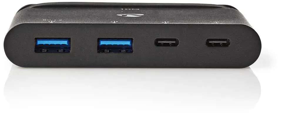 Nedis USB-Adapter USB 3.2 USB Type-CTM 2x USB Type-A / 2x USB Type-CTM, Schwarz