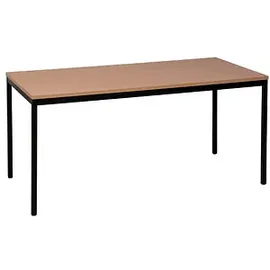 Gürkan Mehrzwecktisch buche rechteckig, Vierkantrohr schwarz, 160,0 x 80,0 x 75,0 cm
