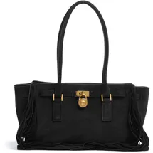 Michael Kors Hamilton Schultertasche Wildleder Schwarz