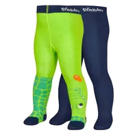 Playshoes Strumpfhose Krokodil 2er Set in Grün/Marine | Gr.: