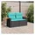 vidaXL Gartensofa 2-Sitzer schwarz
