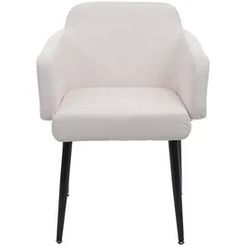 Mendler Esszimmer-Set HWC-L13, 2er-Set Stuhl+Sitzbank Esszimmergruppe Sitzgruppe Esszimmergarnitur, Stoff/Textil - creme-weiß
