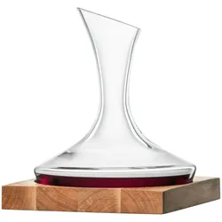 Eisch No Drop Effekt Dekantierkaraffe 750 ml auf Holzsockel Wood Edition