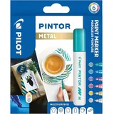 Pilot Pen PILOT PINTOR Metallic Kreativmarker farbsortiert 4,0 - 12,0 mm, 6 St.