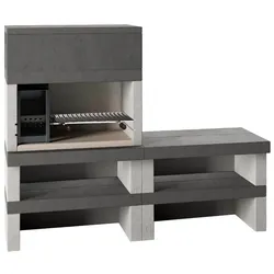 Edilmark KUBO.1 - Grillkamin  für Holz und Holzkohle - Feuerstelle links