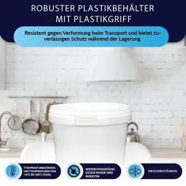 Benbow Eimer mit Deckel 0,5l Weiß - lebensmittelecht, stabil, luftdicht, auslaufsicher, geruchsneutral - leer