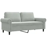 vidaXL 2-Sitzer-Sofa Hellgrau 140 cm Samt