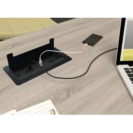 Designlight Einbausteckdose 3 m Schwarz 1 St.