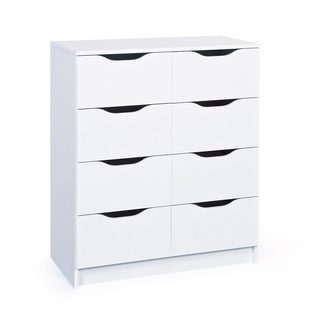 Inter Link – Kommode – 8 Schubladen – Schubladenschrank – Beistellschrank – Sideboard – Melaminbeschichtet – Weiß – Schubladen mit Griffmulden – Westphalen 8H
