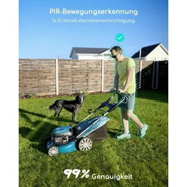 COOAU 2K Überwachungskamera Aussen Akku Schwarz