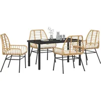 vidaXL Garten Essgruppe 5 pcs Braun Poly-Rattan - Braun