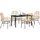 vidaXL Garten Essgruppe 5 pcs Braun Poly-Rattan - Braun