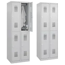 CP Spinde Basic Plus lichtgrau 088355-20 S10002, 4 Schließfächer 60,0 x 50,0 x 185,0 cm