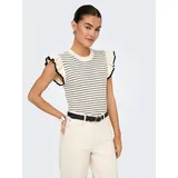 Jdy JDYCARICE S/L Frill Pullover KNT Noos Weiß L