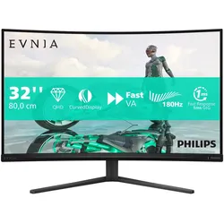 PHILIPS Curved-Gaming-Monitor "32M2C3500L", F (A-G), grau (dunkelgrau), Monitore