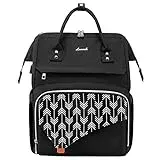 LOVEVOOK Laptop Rucksack Damen, Wasserdicht 15,6 Zoll Rucksack Damenrucksack Schultasche, Groß Backpack Women Schulrucksack Teenager Rucksäcke Mädchen Daypacks für Schule Arbeit Reise Schwarz