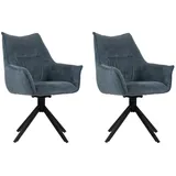 Mr. Deko Esszimmerstuhl Ginosa blau drehbar 2er Set