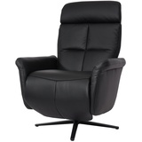 Relaxsessel MCW-L10, Design Fernsehsessel TV-Sessel Liegesessel, Liegefunktion drehbar, Voll-Leder ~ schwarz