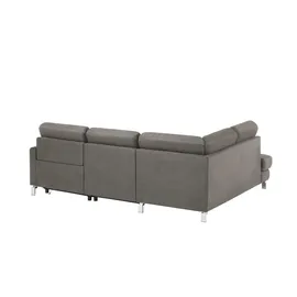 Max Schelling Eckcouch Mikrofaser 2-Sitzer Grau