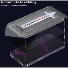 PROTECTORKING 1x 9H Panzerglas für iPhone 17 HD KLAR Full-Screen Auto Dust Elimination echtes Tempered Glass Schutzglas Displayschutz Schutzfolie Screen-Protector