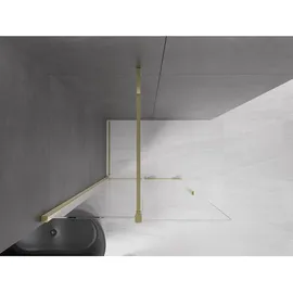 Mexen Velar Duschtrennwand Walk-in rechts 80 x 200 cm Gold transparent 871-080-000-03-5