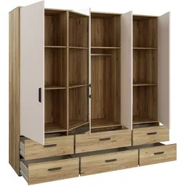 Forte Drehtürenschrank 205,9 x 200,1 x 52,7 cm Beige