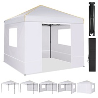 COBIZI Pavillon 3x3 Wasserdicht Stabil Winterfest, faltpavillon 3x3 mit 4 Seitenteilen, Mesh-Fenster gegen Insekten 100% wasserdicht und UV 50+ tragbares Tragbarkeit Gartenpavillon, Weiß